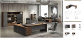 Otto Brown and Gray Executive Luxury Office Desk - Northern Interiors